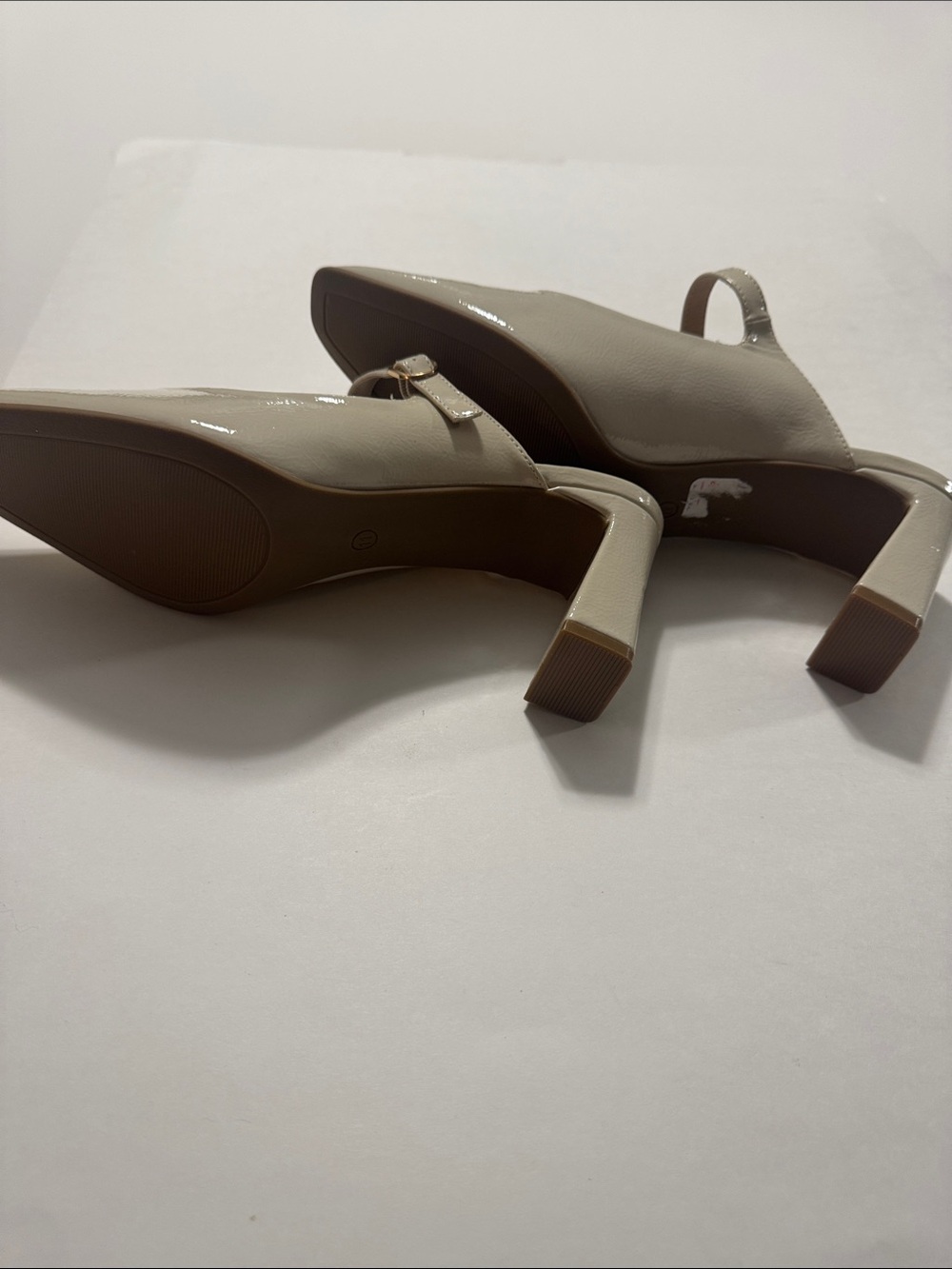 Comfort Colors Cream Square-Toe Mary Jane Mules - Picture 4 of 5